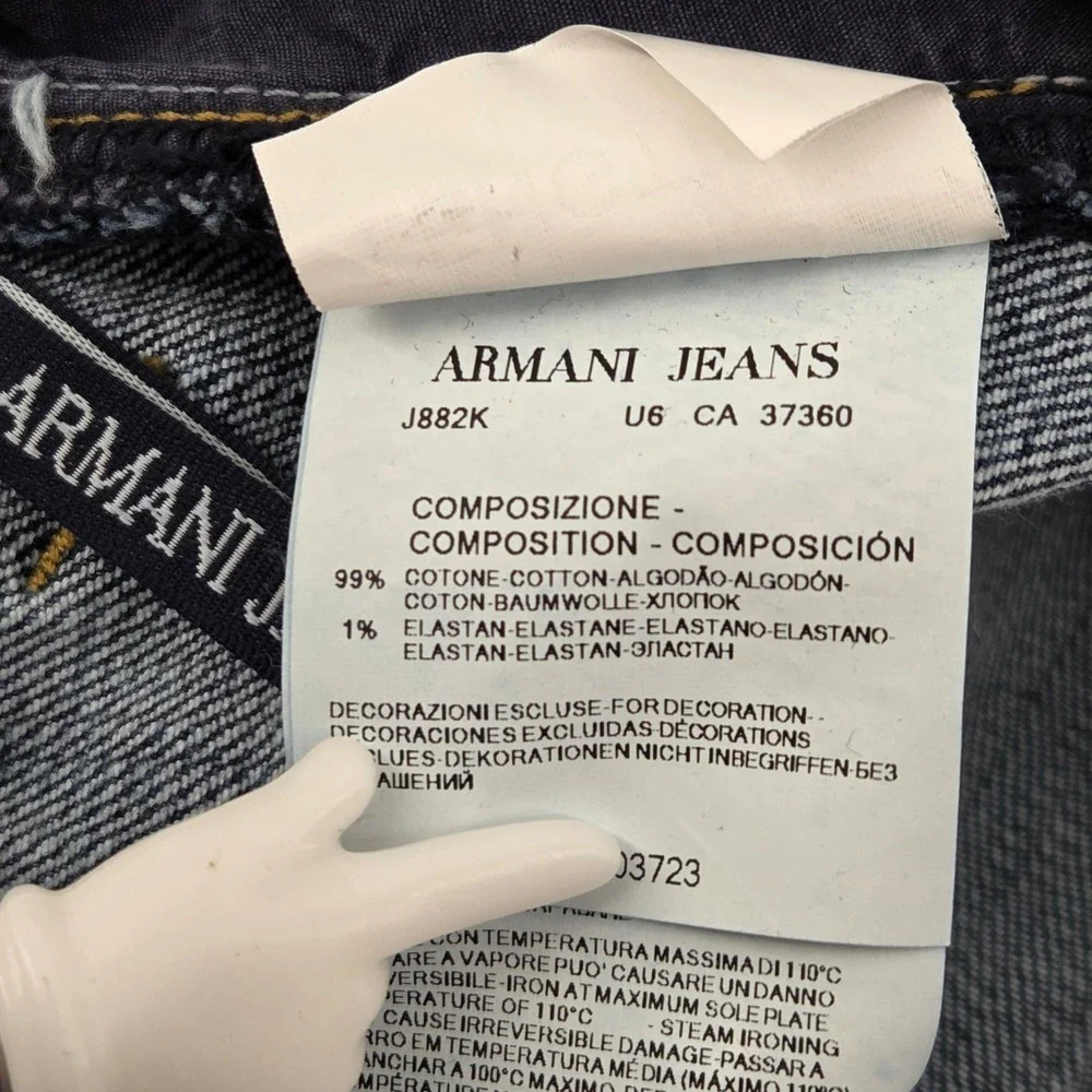 Armani Jeans J08 Slim Fit Mens 32x32 Blue Dark Wash Denim Casual‎ Streetwear
